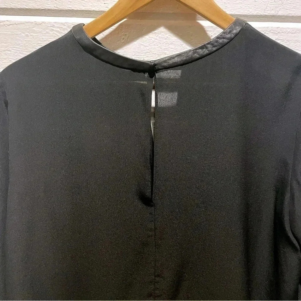 NWT Club Monaco Roanna Leather Trim Silk Blouse
Black SP / fits medium - Picture 7 of 8